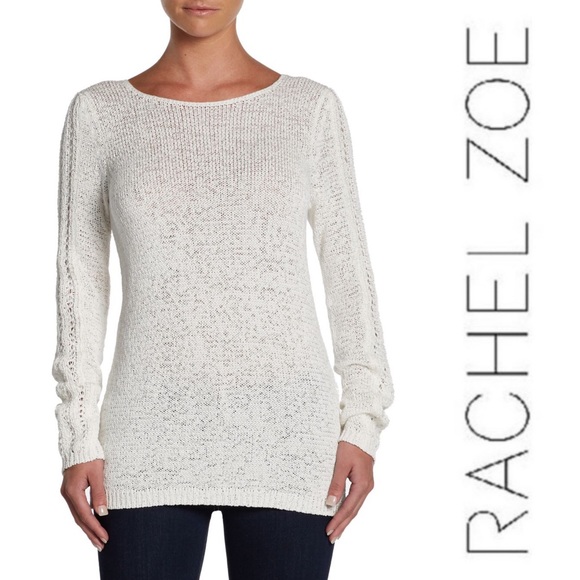 Rachel Zoe Karla Cotton Blend Knit Sweater in Ivory Size XXL - Picture 1 of 8